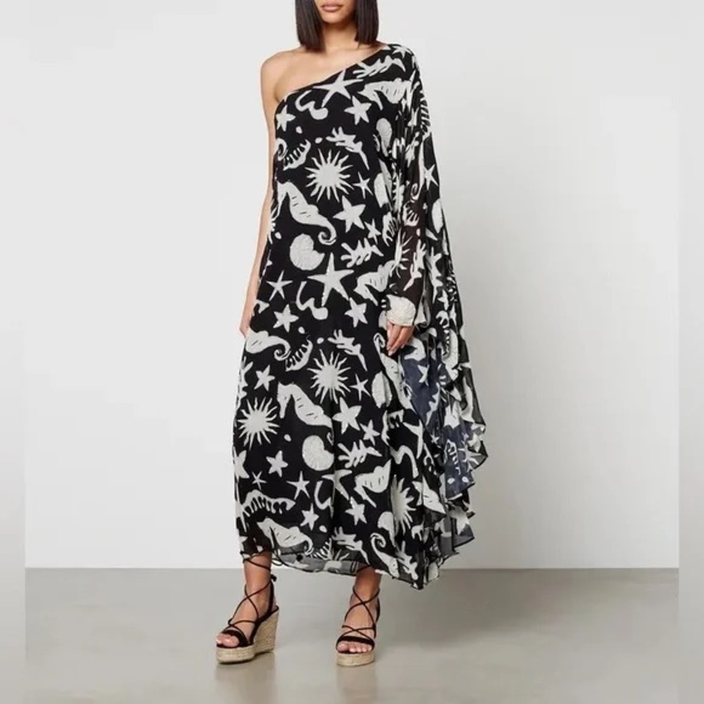 $470 RIXO
Liza Oceanic Draped-Sleeve Dress size L - Picture 7 of 12